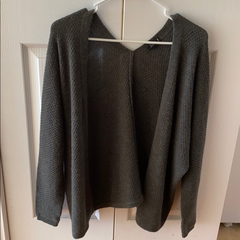 Charcoal Grey V Back Cardigan